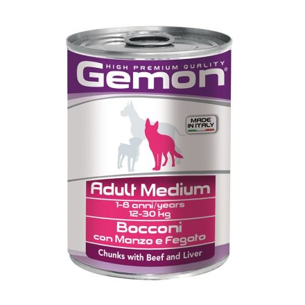 Gemon Dog Konzerv Medium Adult 415g Marhával és Májjal