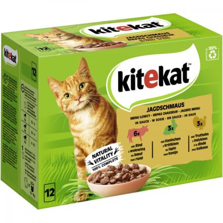 Kitekat Jagdschmaus Sauce Alutasakos Macskaeledel 12x85g