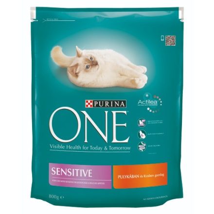 Purina One Sensitive Pulykás Száraz macskaeledel 800g