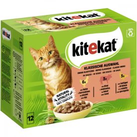   Kitekat Klassische Auswahl Sauce Alutasakos Macskaeledel 12x85g