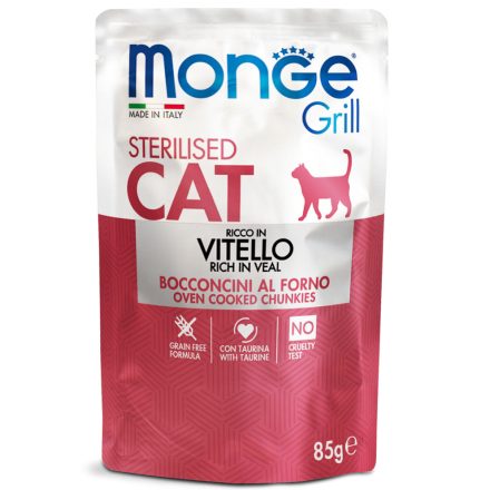 Monge Cat Grill 85g Alutasak Steril Borjú