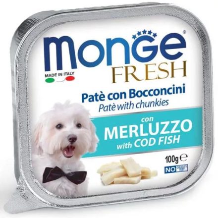 Monge Dog Fresh 100g Alutálca Tőkehal