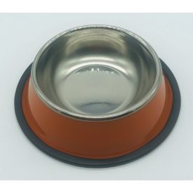 Etetőtál - narancssárga oldalú, fém 22cm 600ml