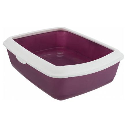 Alomtálca peremes bordó/fehér 37x15x47cm - Trixie Litter Tray