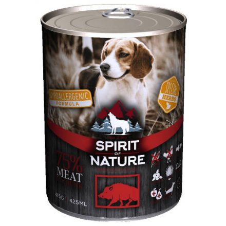 Spirit of Nature Hipoallergén KUTYA konzerv 415g Vaddisznó