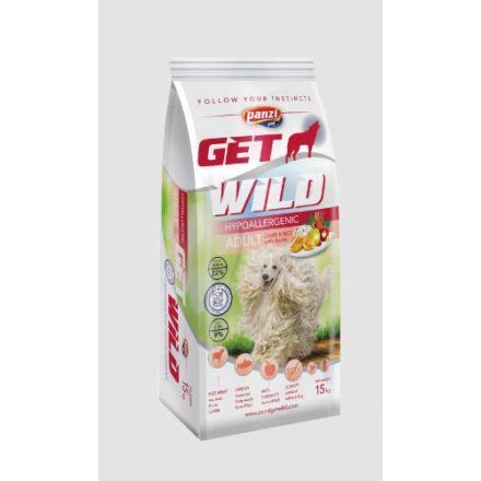 Panzi GetWild 15kg Hypoallergenic Bárány-Rizs Adult száraztáp