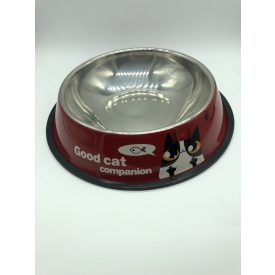 Etetőtál - bordó oldalú, fém 26cm 1000ml