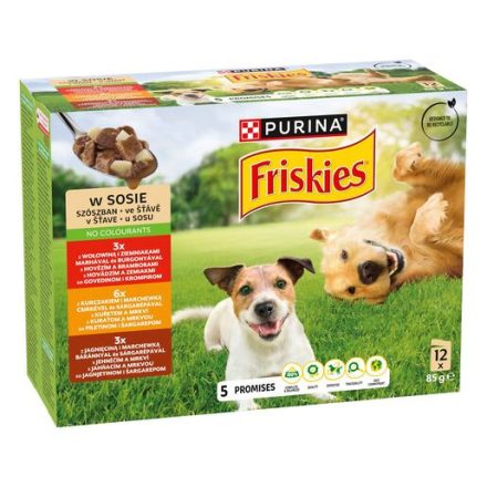 Friskies Dog 12x85g Adult szószos Alutasakos kutyaeledel