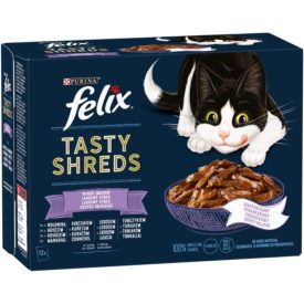 Félix 12x80g Tasty Shreds Vegyes Válogatás Szószban