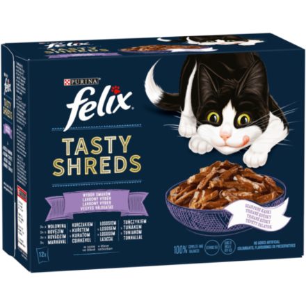 Félix 12x80g Tasty Shreds Vegyes Válogatás Szószban