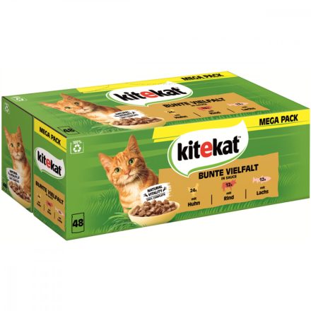 Kitekat Bunte Vielfalt Sauce Alutasakos Macskaeledel 48x85g