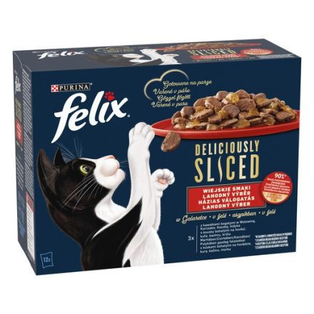 Félix 12x80g Deliciously Sliced Házias válogatás Aszpikban