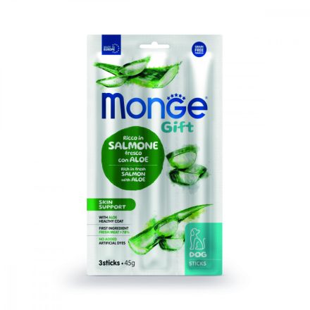 Monge Gift Bőr- és szőrápoló - Lazac és aloe vera 45g jutalomfalat kutyáknak