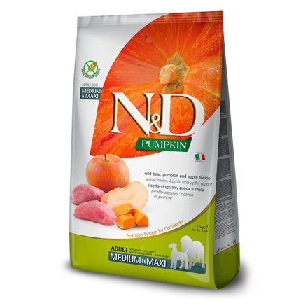 N&D Pumpkin Dog vaddisznó&alma sütőtökkel adult medium/maxi 12kg