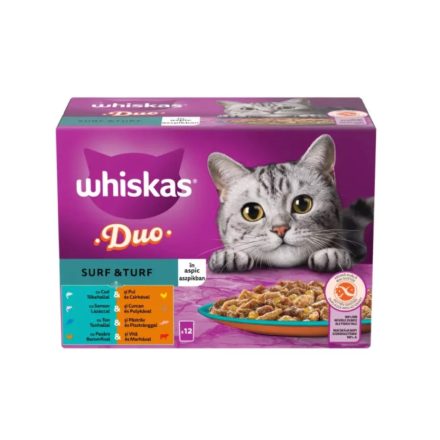 Whiskas DUO Surf&Turf Aszpikos Alutasakos macskaeledel 12x85g 