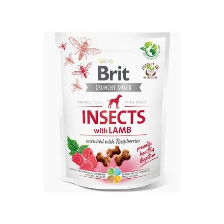 Brit Care Insects Dog Crunchy Cracker 200g Adult Bárány és Málna