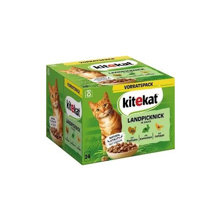 Kitekat Landpicknick Sauce Alutasakos Macskaeledel 24x85g