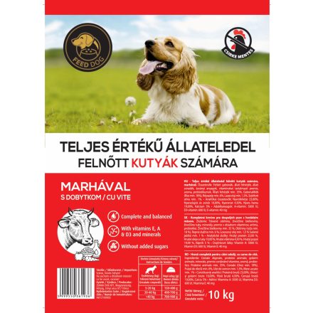 FeedDog 10kg Marhás Kutyatáp CSIRKEMENTES