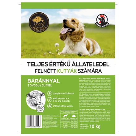 FeedDog 10kg Bárányos Kutyatáp CSIRKEMENTES