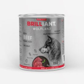  Brilliant Wolfland Premium 800g Kutyakonzerv Marha és Huminsavval