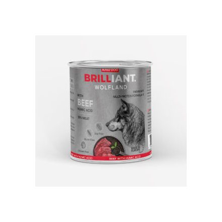 Brilliant Wolfland Premium 800g Kutyakonzerv Marha és Huminsavval