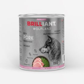   Brilliant Wolfland Premium 800g Kutyakonzerv Sertés és Borsó