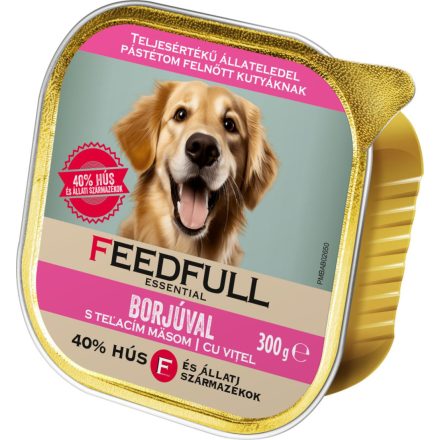 Feedfull Essential Alutálcás Kutyaeledel Borjú 300g