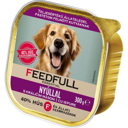 Feedfull Essential Alutálcás Kutyaeledel Nyúl 300g