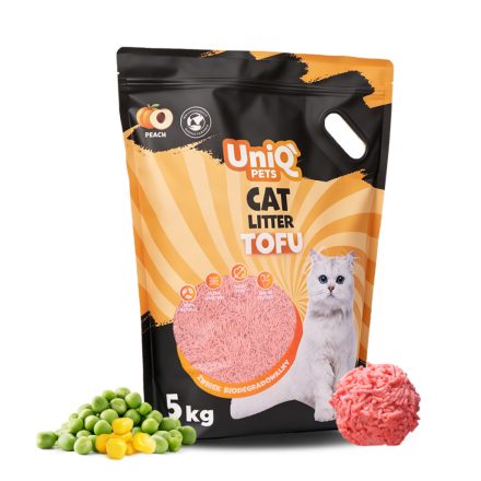 UNIQ PETS MACSKAALOM TOFU biológiailag lebomló barack illattal 5 kg (UCL0006)