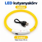 LED fényvezető szálas világító kutyanyakörv, méretre vágható –  S, Sárga, (40cm)