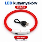 LED fényvezető szálas világító kutyanyakörv, méretre vágható –  M, Piros, 50cm
