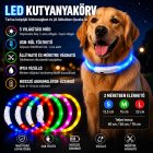 LED fényvezető szálas világító kutyanyakörv, méretre vágható –  M, Rózsaszín, (50cm)