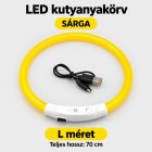 LED fényvezető szálas világító kutyanyakörv, méretre vágható –  L, Sárga, (70cm)