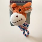 Kemény rágókötél plüss zsiráf 20cm - különböző színekben