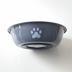   Itatótál / Etetőtál csúszásgátlóval -  fém, SZÜRKE 14cm/400ml