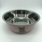 Etetőtál - rózsaszín, fém, csúszásgátló gumitalppal 26cm 1900ml