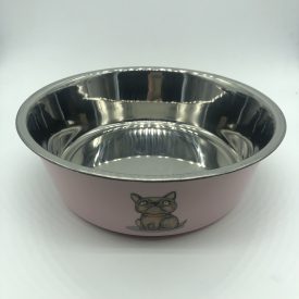   Etetőtál - rózsaszín, fém, csúszásgátló gumitalppal 26cm 1900ml