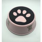 Etetőtál - rózsaszín, fém, csúszásgátló gumitalppal 26cm 1900ml