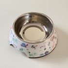 Masszív falú, fém betétes, műanyag tál - 22cm/300ml - színes állatmintákkal